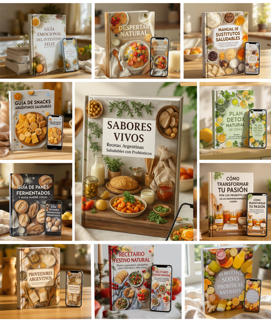 Sabores Vivos: +50 Recetas Probióticas Argentinas fáciles y deliciosas + 10 REGALOS